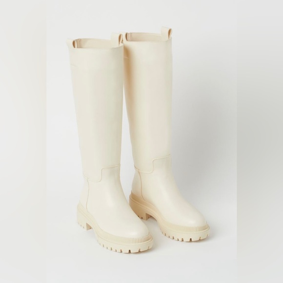 H&M - Knee-High Cream Boots (Size US 7) - Picture 1 of 12